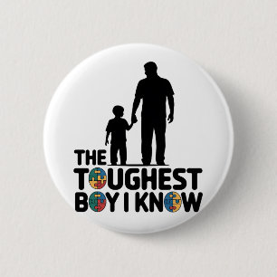 Badge Rond 5 Cm Le garçon le plus dur que je connaisse Fête des pè