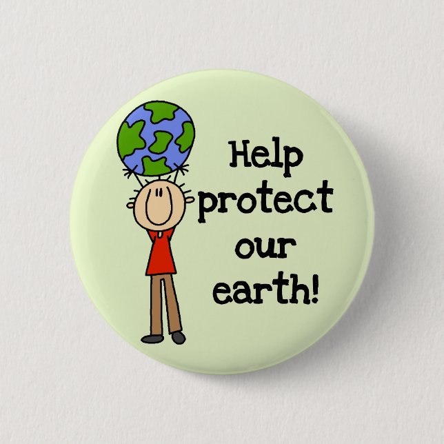 Badge Rond 5 Cm Le garçon protègent notre T-shirts et cadeaux de (Devant)