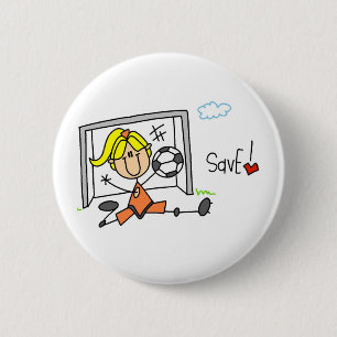 Badge Rond 5 Cm Le gardien de but fait le bouton de sauvegarde