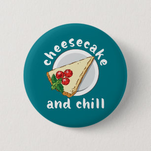 Badge Rond 5 Cm Le gâteau au fromage et le frisson Funny Cake and