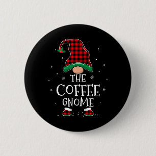Badge Rond 5 Cm Le Gnome de Café Noël Famille à Carreaux Correspon