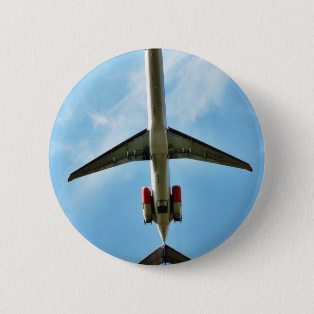 Badge Rond 5 Cm Le grand avion décollent (Devant)
