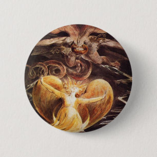 Badge Rond 5 Cm Le grand dragon rouge et la femme vêtus