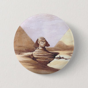 Badge Rond 5 Cm Le Grand Sphinx, Pyramides de Gizeh