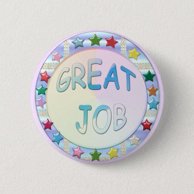 Badge Rond 5 Cm Le grand travail, bouton rond d'accomplissement (Devant)