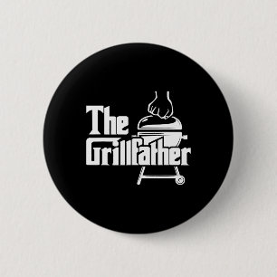 Badge Rond 5 Cm Le Grillfather - Amateur de barbecue Pitmaster Fum