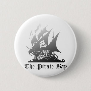 Badge Rond 5 Cm Le gris de baie de pirate au noir