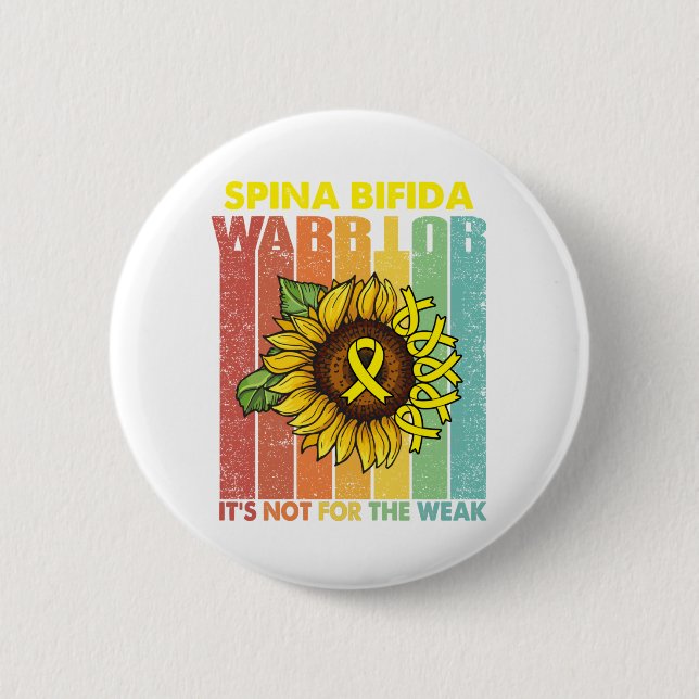 Badge Rond 5 Cm Le guerrier de Spina Bifida n'est pas pour les fai (Devant)