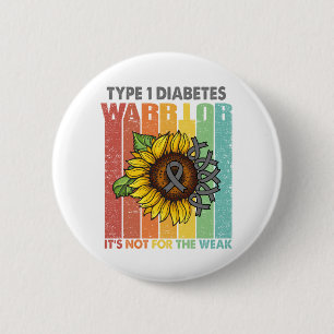 Badge Rond 5 Cm Le guerrier du diabète de type 1 n'est pas pour l