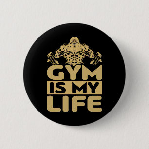Badge Rond 5 Cm Le Gym Me Donne De L'énergie Motivation Bodybuildi