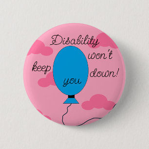 Badge Rond 5 Cm Le handicap ne vous fera pas tomber ! : Bouton