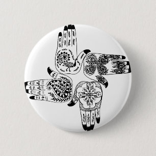 Badge Rond 5 Cm Le henné Mehndi remet le mariage peint par