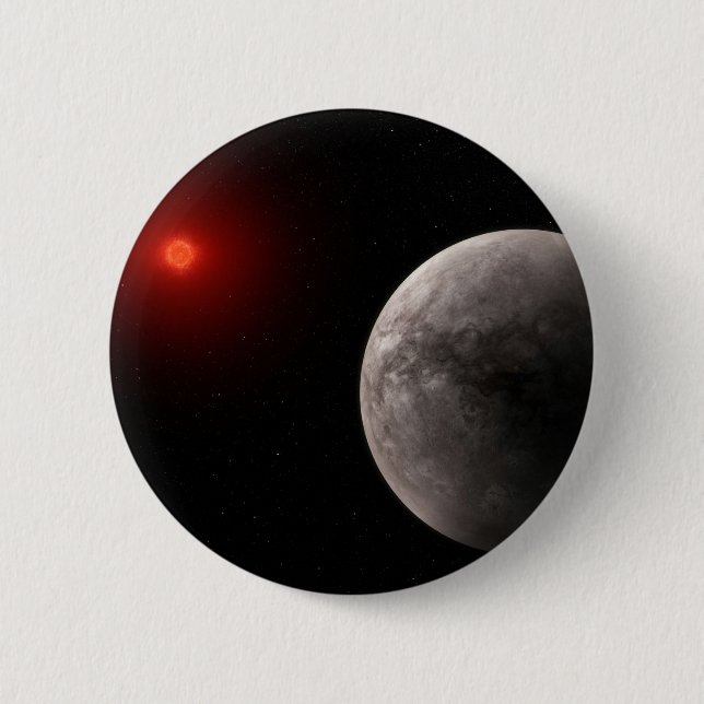 Badge Rond 5 Cm Le Hot Rocky Exoplanet Trappist-1 B. (Devant)