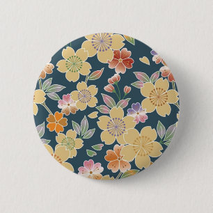Badge Rond 5 Cm Le Japon, Sakura, kimono, origami, Chiyogami,