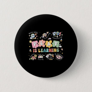 Badge Rond 5 Cm Le jeu est l'apprentissage Enseignant Élève Premie