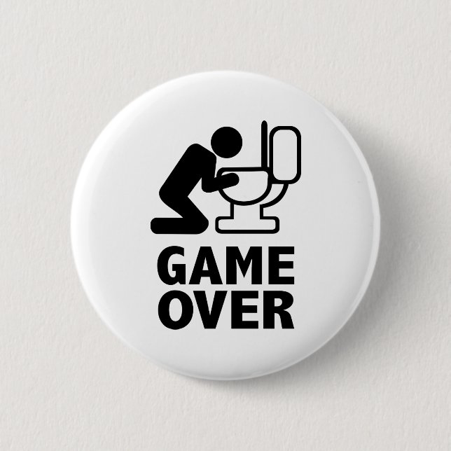 Badge Rond 5 Cm Le jeu plus de vomissent la toilette (Devant)