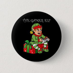 Badge Rond 5 Cm Le Joueur Elf amusant Noël Garçons Enfants Ados Jo