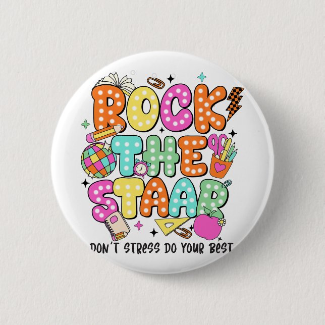 Badge Rond 5 Cm Le Jour de l'Epreuve Enseignant Motivation Test Da (Devant)