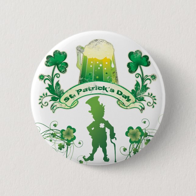 Badge Rond 5 Cm Le jour de St Patrick heureux (Devant)