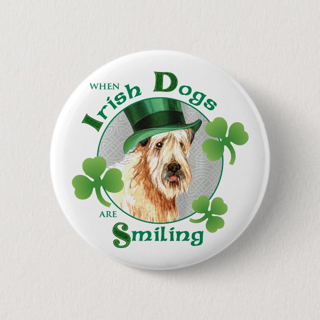 Badge Rond 5 Cm Le jour Terrier blond comme les blés de St Patrick (Devant)