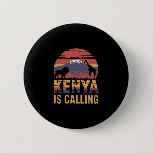 Badge Rond 5 Cm Le Kenya Appelle l'Amant de Safari Vacances Faune