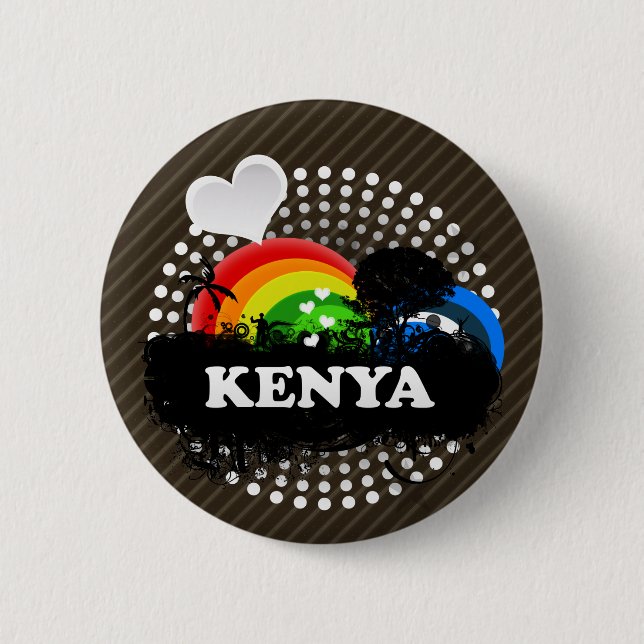 Badge Rond 5 Cm Le Kenya fruité mignon (Devant)