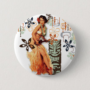 Badge Rond 5 Cm Le kitsch Bitsch : Aloha oh là là ! !