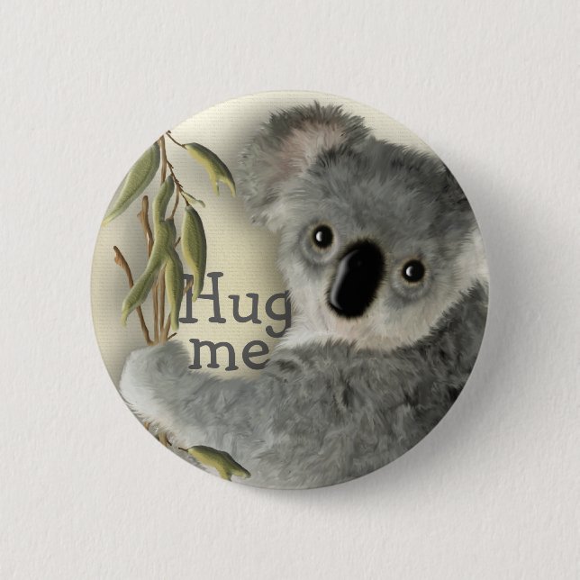 Badge Rond 5 Cm Le koala mignon m'étreignent (Devant)