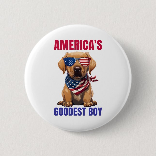 Badge Rond 5 Cm Le Labrador le plus gentil d'Amérique (Devant)