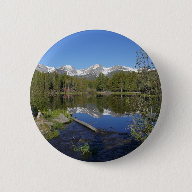 Badge Rond 5 Cm Le lac Sprague II du parc national Rocky Mountain (Devant)