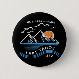 Badge Rond 5 Cm Le lac Tahoe Sierra Nevada