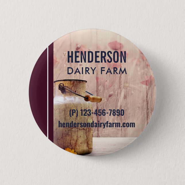 Badge Rond 5 Cm Le lait rustique peut être de style champêtre sur  (Devant)