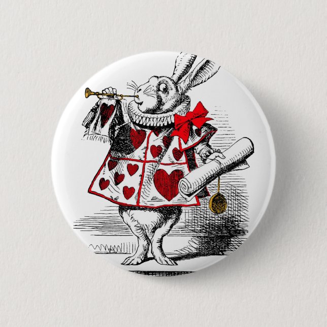Badge Rond 5 Cm Le lapin blanc (Devant)