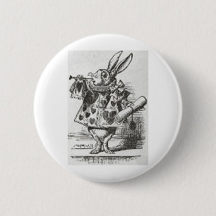 Badge Rond 5 Cm Le lapin blanc d'Alice au pays des merveilles