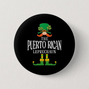 Badge Rond 5 Cm Le Leprechaun Portoricain Matchi de la Saint-Patri
