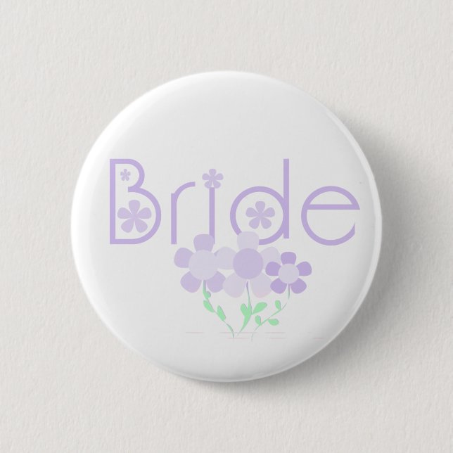 Badge Rond 5 Cm Le lilas en pastel fleurit la jeune mariée (Devant)