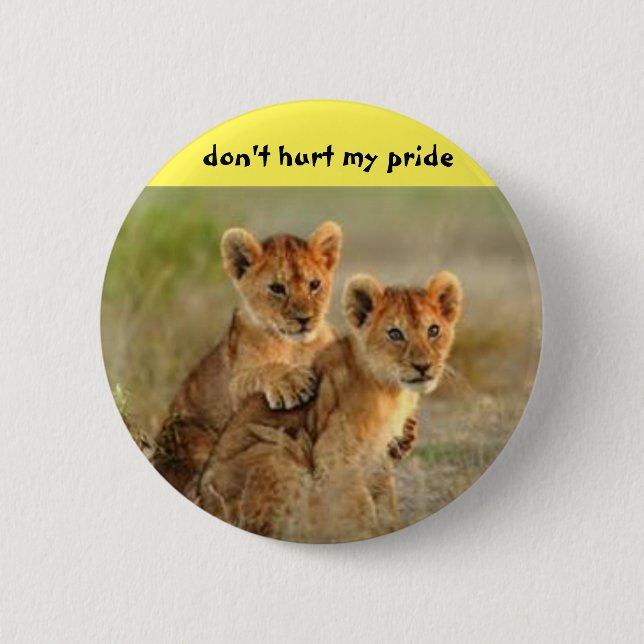 Badge Rond 5 Cm Le lion CUB se boutonnent (Devant)