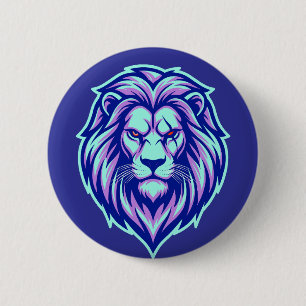 Badge Rond 5 Cm Le Lion Puissant - Frappe hivernale à haute tensio