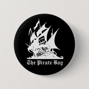 Badge Rond 5 Cm le logo de bateau de pirate de baie de pirate