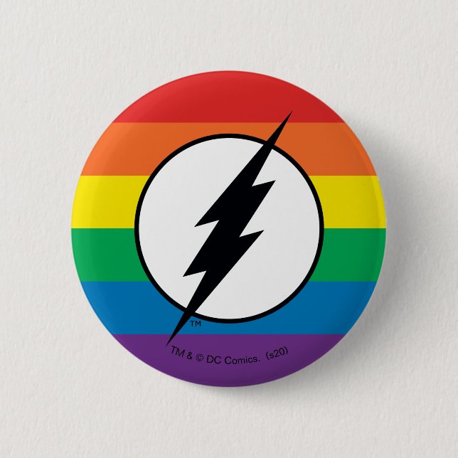 Badge Rond 5 Cm Le logo Flash Rainbow (Devant)