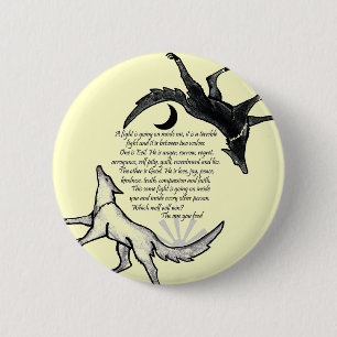 Badge Rond 5 Cm Le loup qui alimente