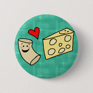 Badge Rond 5 Cm Le Mac aime le fromage, macaronis mignons drôles +