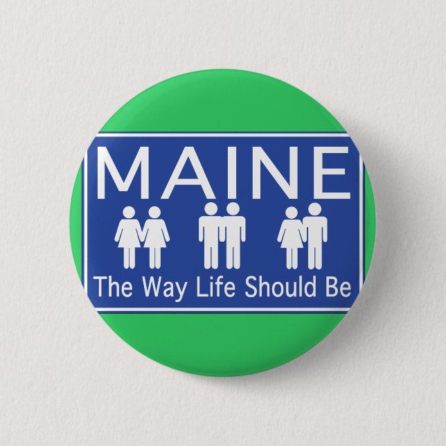 Badge Rond 5 Cm Le Maine faisant avancer le bouton (Devant)