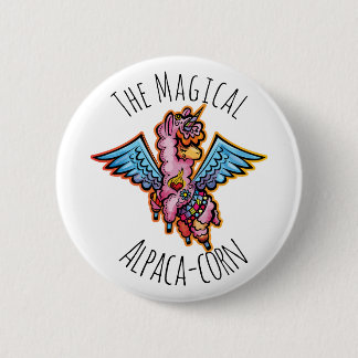 Badge Rond 5 Cm Le maïs magique Alpaca