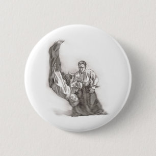 Badge Rond 5 Cm Le maître d'un aikido - utilisation de l'énergie