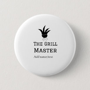 Badge Rond 5 Cm Le maître grill ajoute le nom de la cuisine de tex