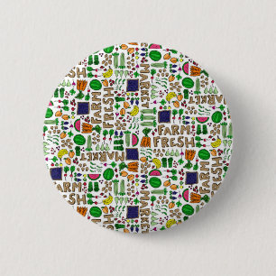 Badge Rond 5 Cm Le marché agricole Medley