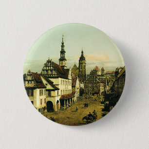 Badge Rond 5 Cm Le Marché de Pirna par Bernardo Bellotto