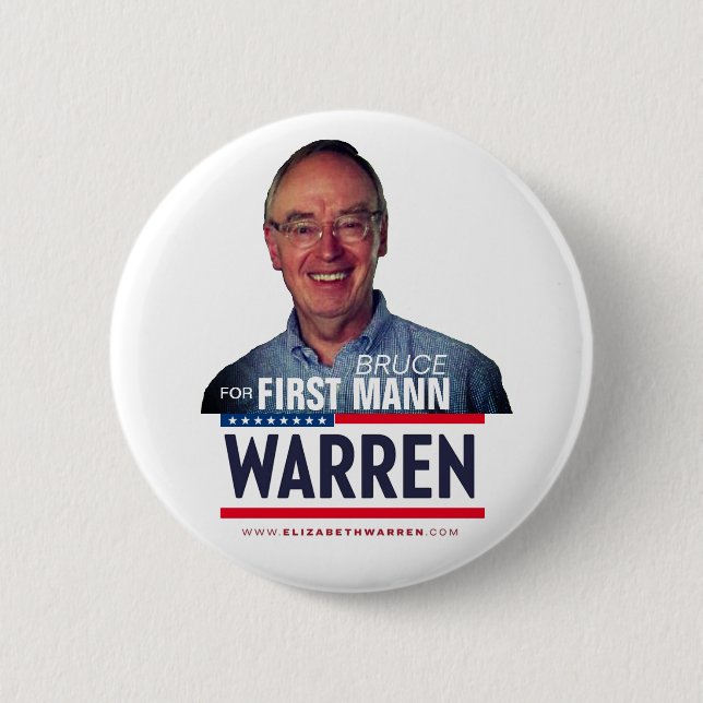 Badge Rond 5 Cm Le mari d'Elizabeth Warren, Bruce Mann (Devant)