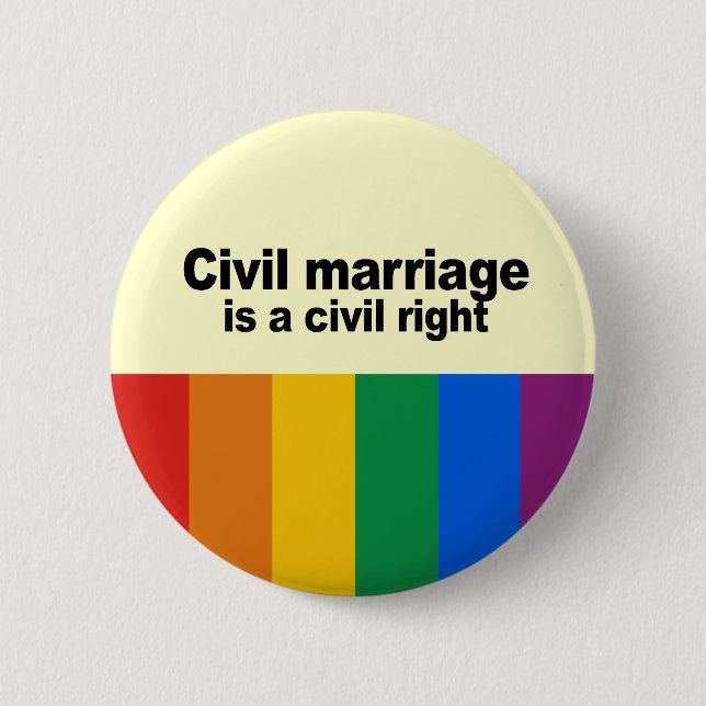 Badge Rond 5 Cm Le mariage civil est un droit civique (Devant)